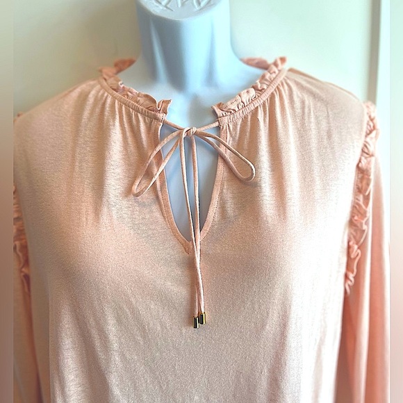 NWT Ralph Lauren Black Label Pink Long Sleeve Blouse Tie Front Size 1X - Picture 5 of 6